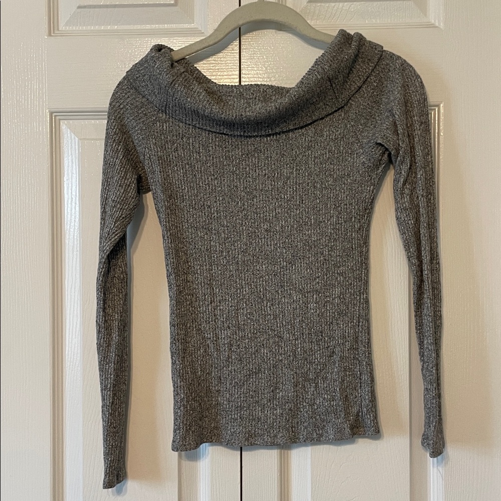 Express Cowl Neck Rib Knit Sweater - Picture 3 of 5